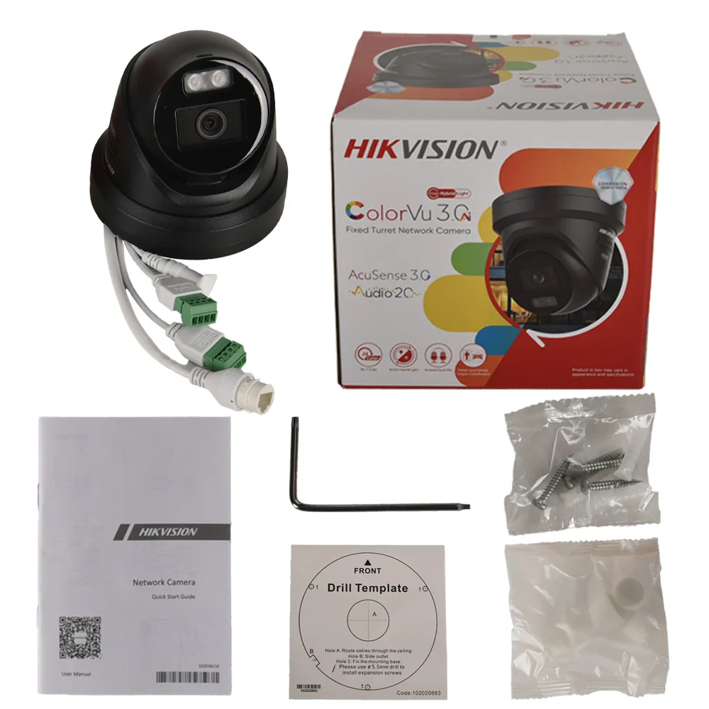 Hikvision IP Camera DS-2CD2387G3-LIS2UY/SRB 8MP Smart Hybrid Light ColorVu Fixed Turret Network Camera Face Capture 2-Way Audio
