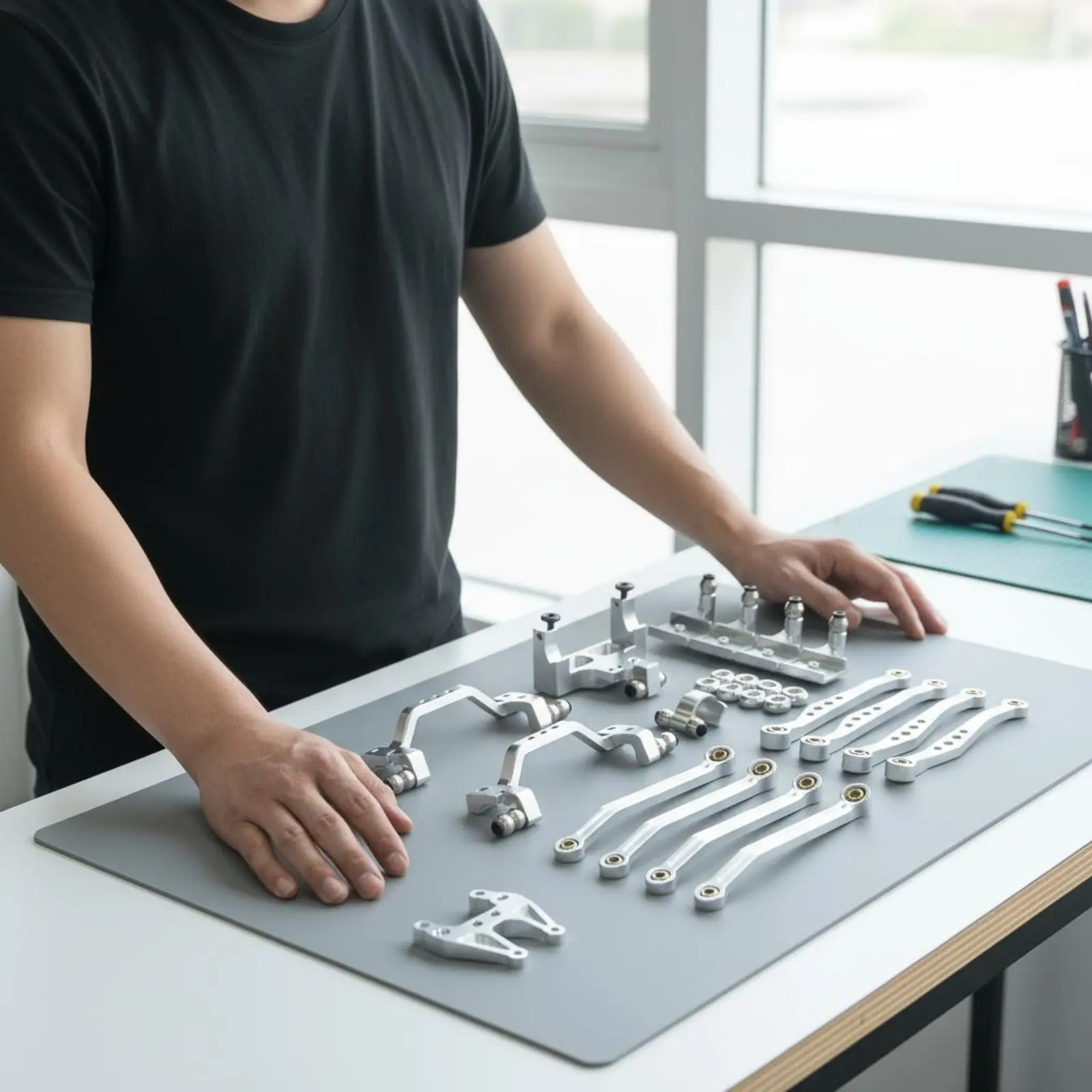 

Servo Mount Shock Support Link Rod Kit Sturdy Construction 1/16 Scale RC Car Metal Parts RC Crawler Chassis Modification Parts