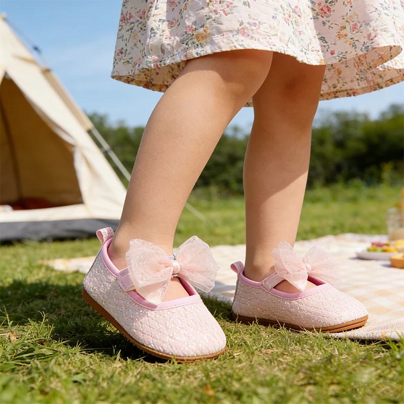 

Tregren Baby Girls Mary Jane Shoes Princess Cute Bow Design Soft Non-Slip Infant Baby First Walking Shoes