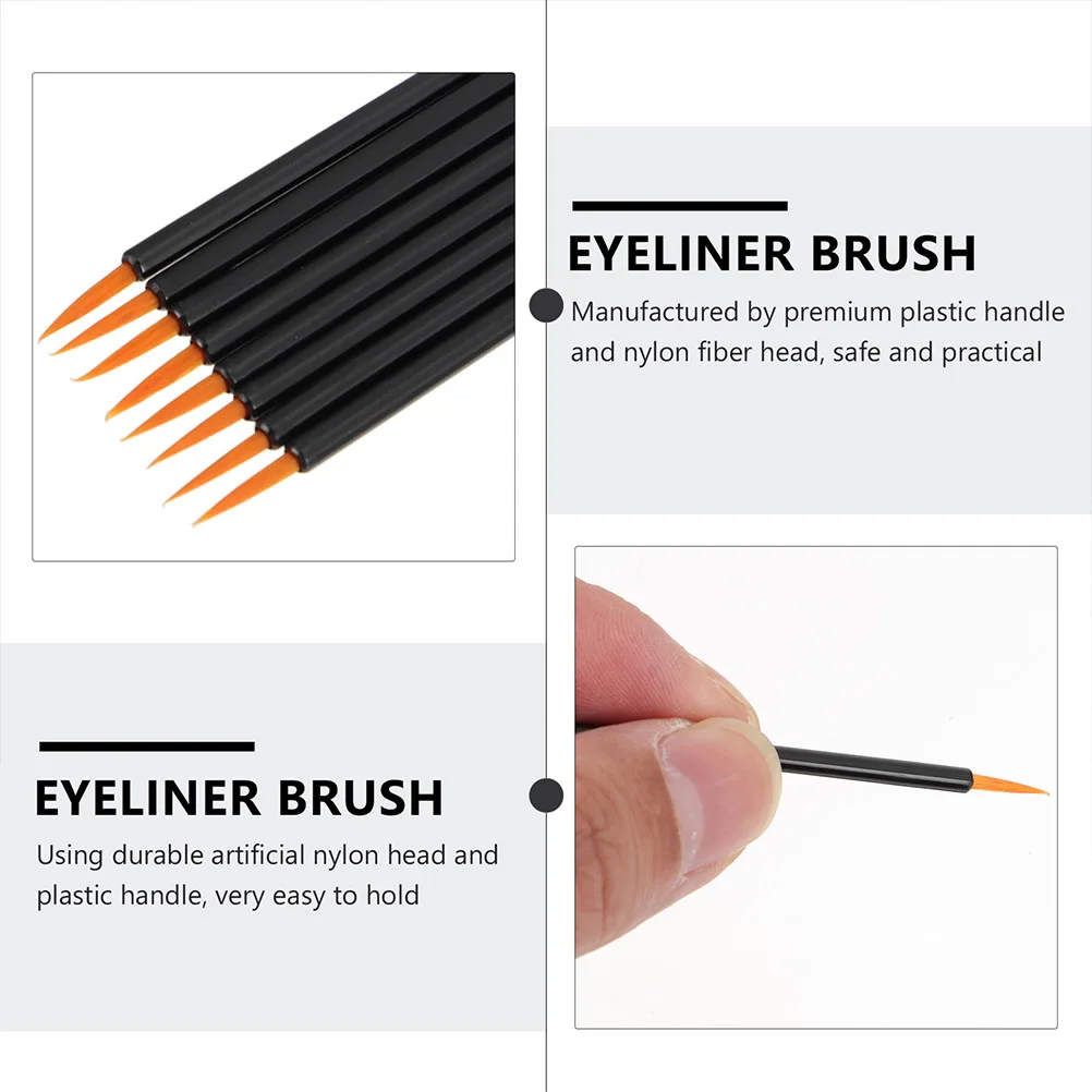 

100pcs Eyeliner Brush Disposable Makeup Tool Artificial Fiber Lightweight Small Size For Liquid Liner Lip Liner