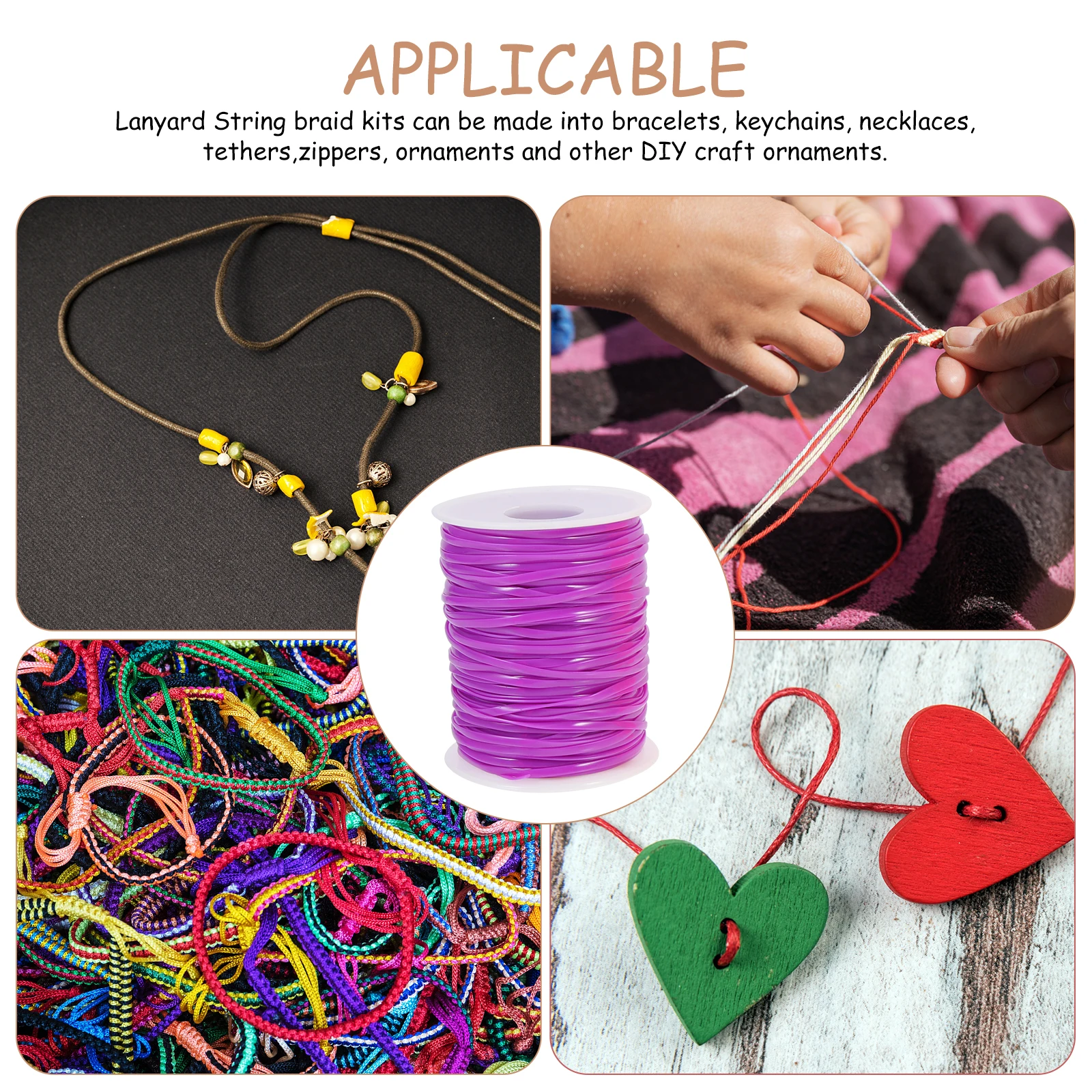 

6 Pcs Vibrant PVC Lanyard String Kit Weaving Craft String for DIY Jewelry Bracelets Necklaces Keychains