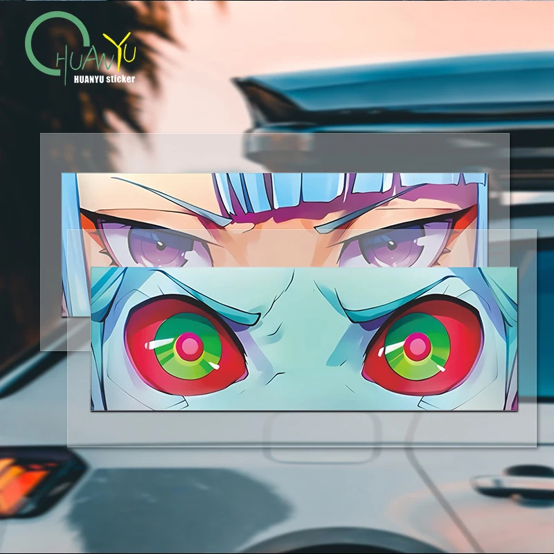 Lucy Rebecca Edgewalker anime reflective sticker; gazing eyes body glass decoration; suitcase sticker
