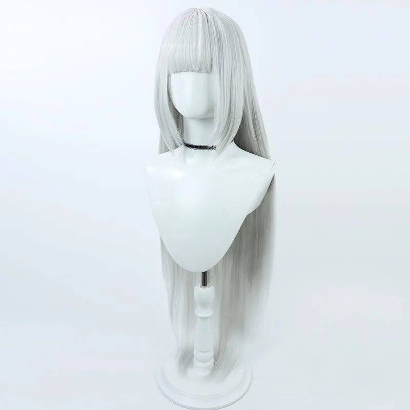 Mignon Goddess of Victory Nikke Buller Cosplay Wig Silver White Long Loose Hair Simulated Scalp