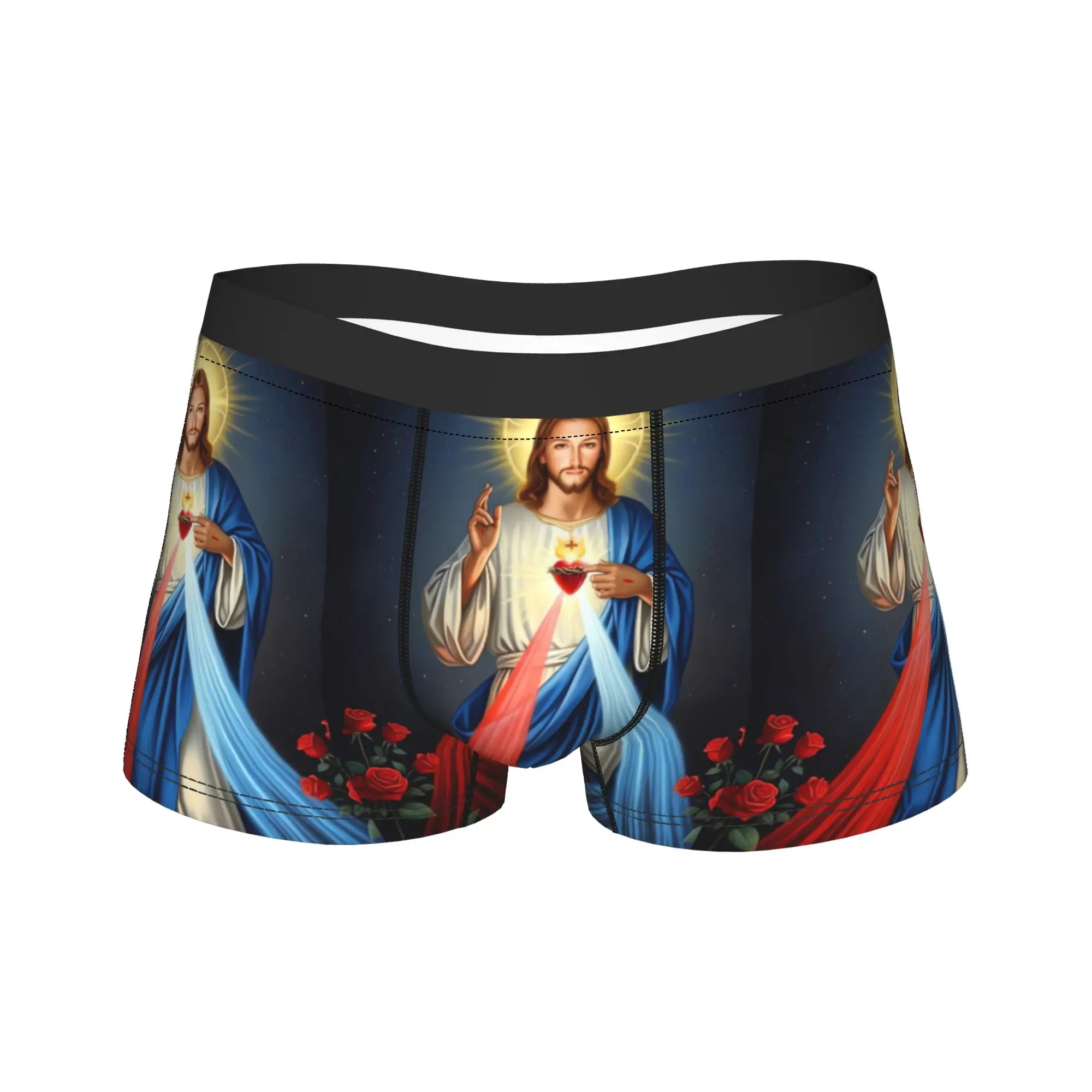 Hippie Floral Heart Boxer Brief  Underwear Hot Sale Men Breathable Boxer Shorts Print Plus Size Underpants