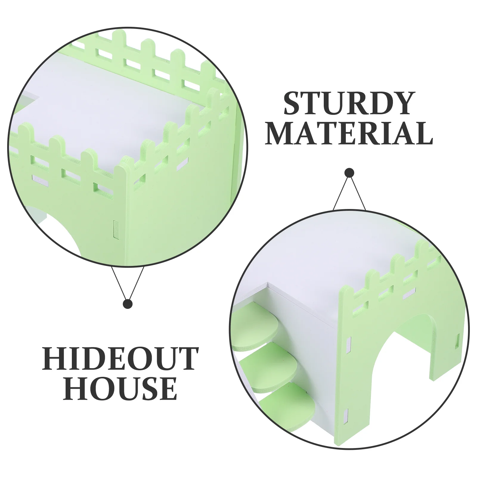 

Colorful Small House Hideout for Hamster Guinea Pig Rat Rabbit PVC Villa with Ladder Multi-Use Pet Hideaway Habitat Play Tunnel