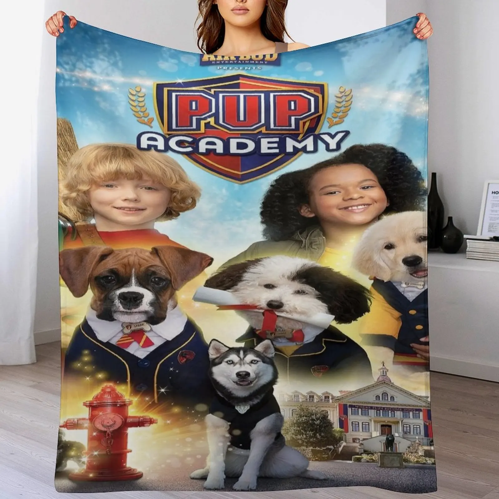 

Pup Academy Throw Blanket Thins Soft Beds christmas gifts Custom Blankets