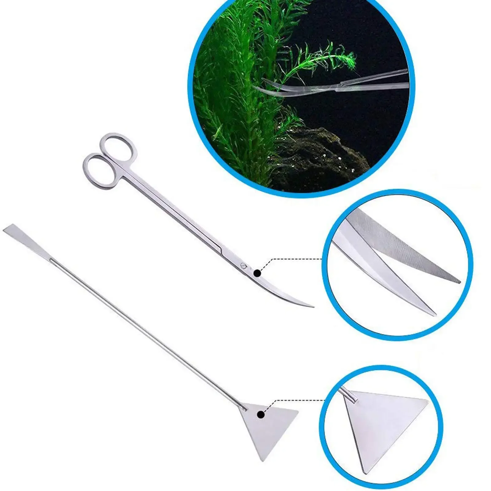 

Black Aquarium Maintenance Tools Aquarium Live Plants Water Grass Scissor Tweezers Kit Fish Aquatic Pet Supplies