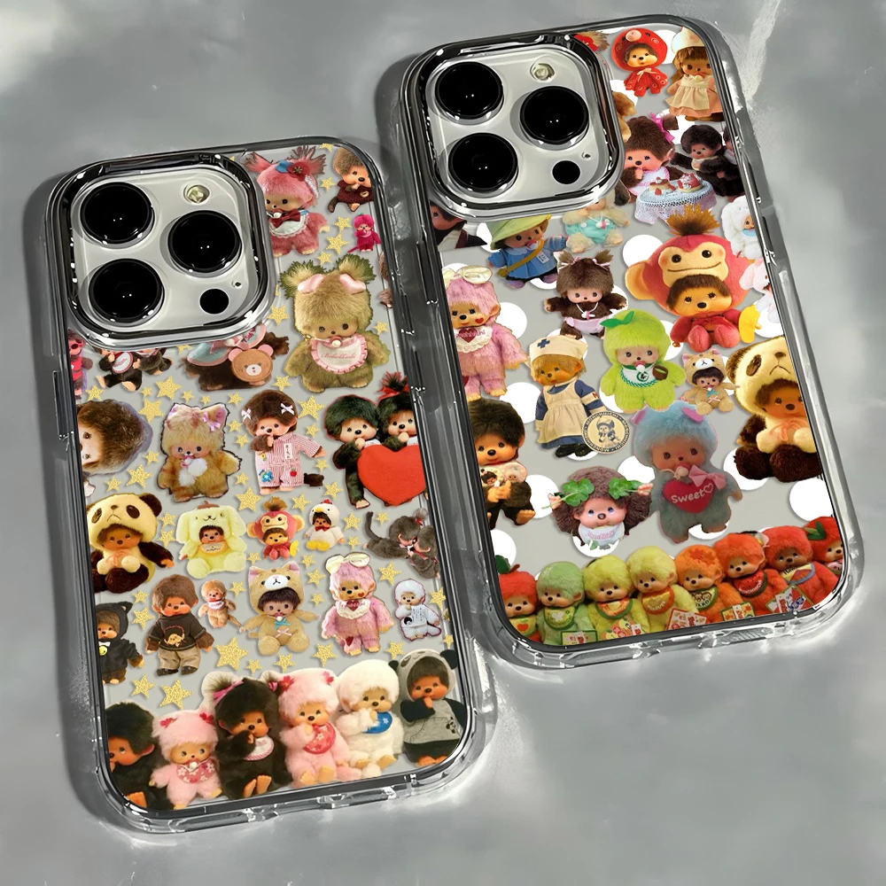 

lovely M-Monchhichis doll Plating Phone Case for Oppo Find A5X A5 F29 X8 A60 A3X A3 A2 A78 A98 A79 A78 A59 A58 A38 A76 Pro 4G 5G