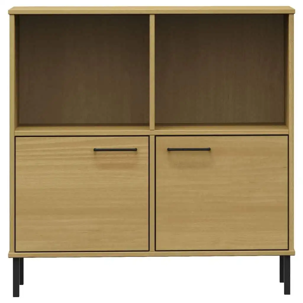 Z DU'S Modern Solid Wood Bookcase With 4 Storage Squares And 2 Cabinet Doors, Spacious And Versatile For Various Settings.Z