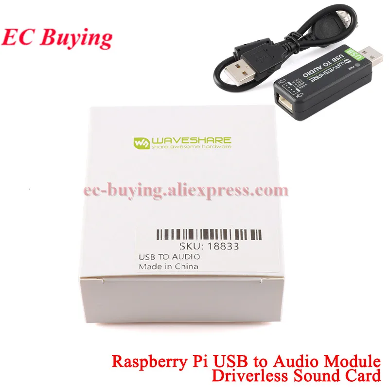 USB to Audio Card Module Sound Voice for Raspberry Pi 3B Plus 4 4B 8GB/ Jetson Nano B01 A02 Microphone/Speaker Playable/Record