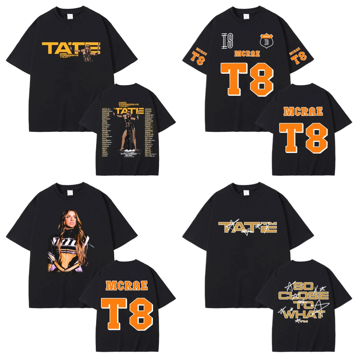 

2025 Summer Singer Tate Mcrae T8 Music T Shirts Men's Women Vintage T-shirt Cotton Oversized Short Sleeve Tee Tops for Fans Gift
