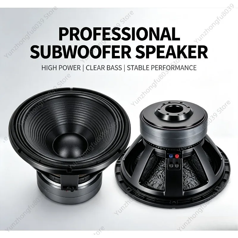 18805 18 Inch Active Stage Subwoofer, 2000W Double Magnet 4.5 Inch Voice‑Coil High Power Bass Audio Speaker For Stage