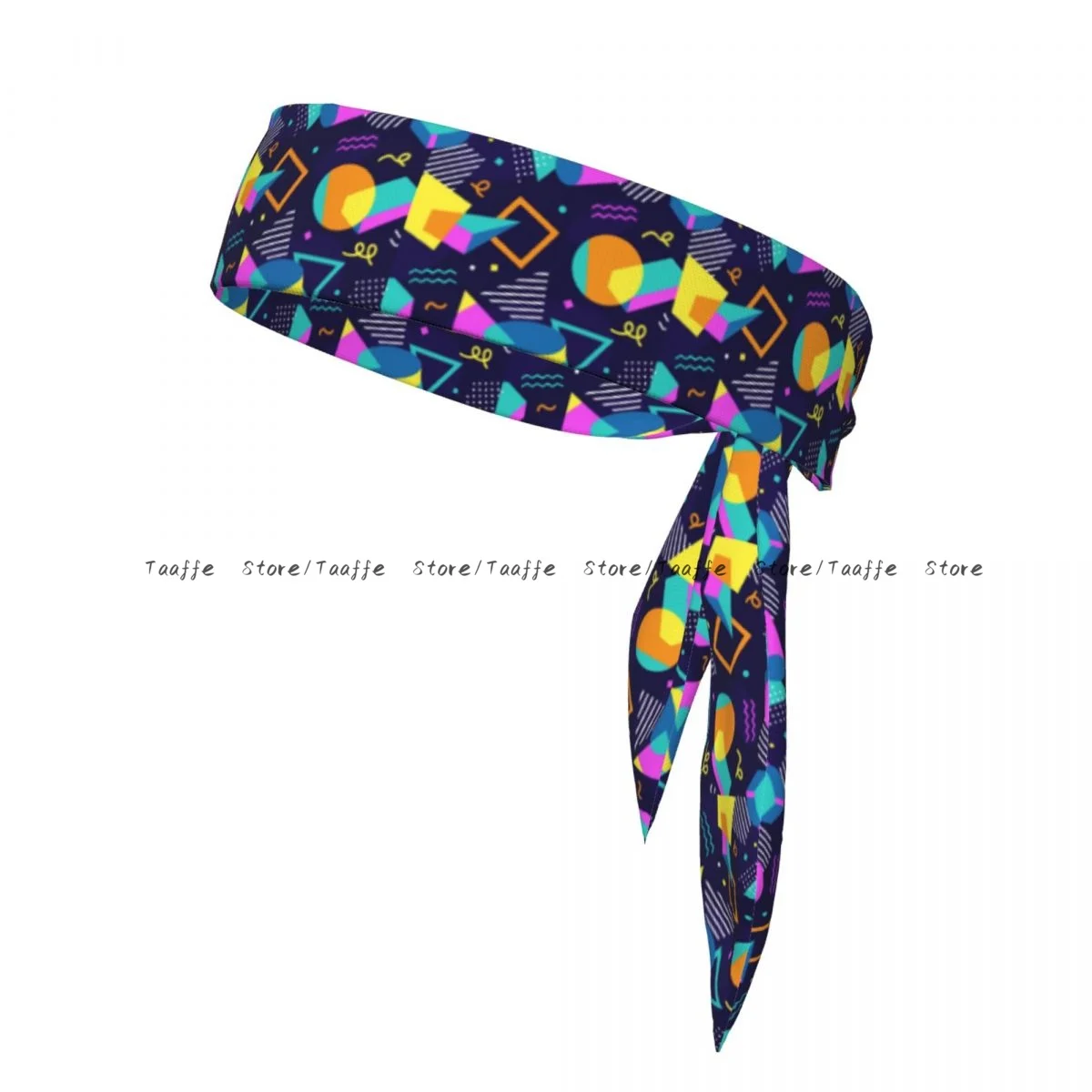 

Sweatband Bandanas Geometric 80s Style Hairband Head Tie Sports Headband Hair Accessories