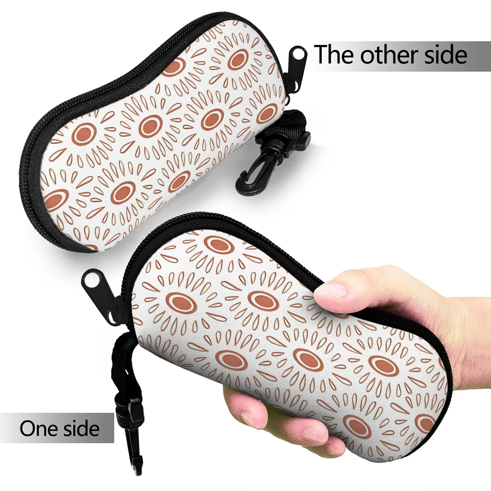 Bohemian  pattern Glasses Case Cover  Daily Sunglasses Case For Men Women Soft Eyewear Bag Zipper Glasses Box