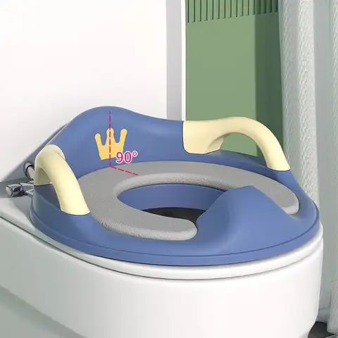 크라운 패턴 어린이 변기 세척하기 쉬운 비말 방지 아기 변기 가정용 미끄럼 방지 변기 가스켓