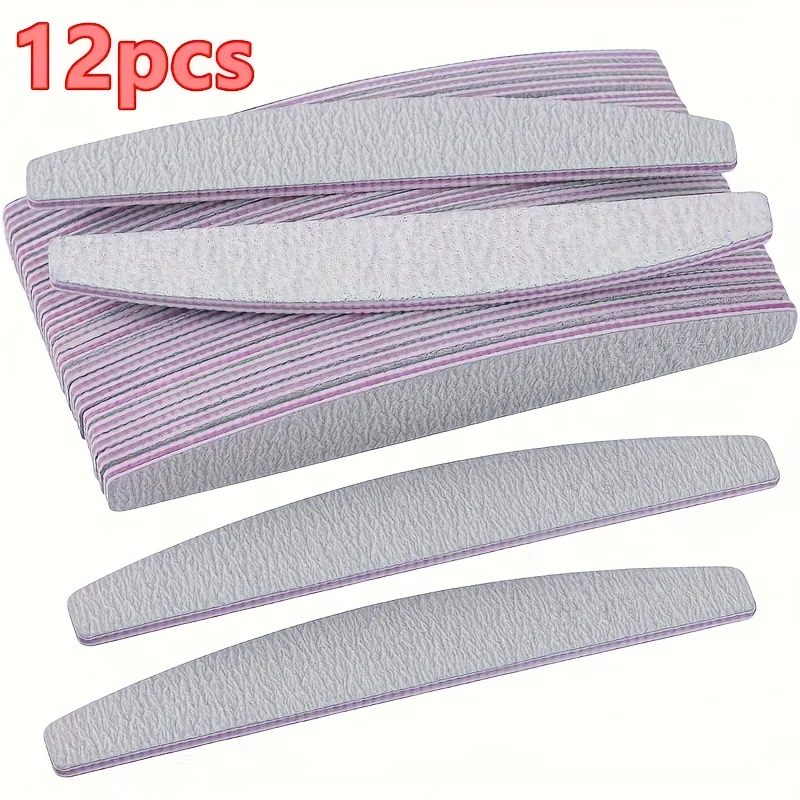 مجموعة مانيكير احترافية مكونة من 12 قطعة: 100/180 ملفات أظافر مخازنة، ألواح صنفرة على الوجهين للأظافر الأكريليك #4