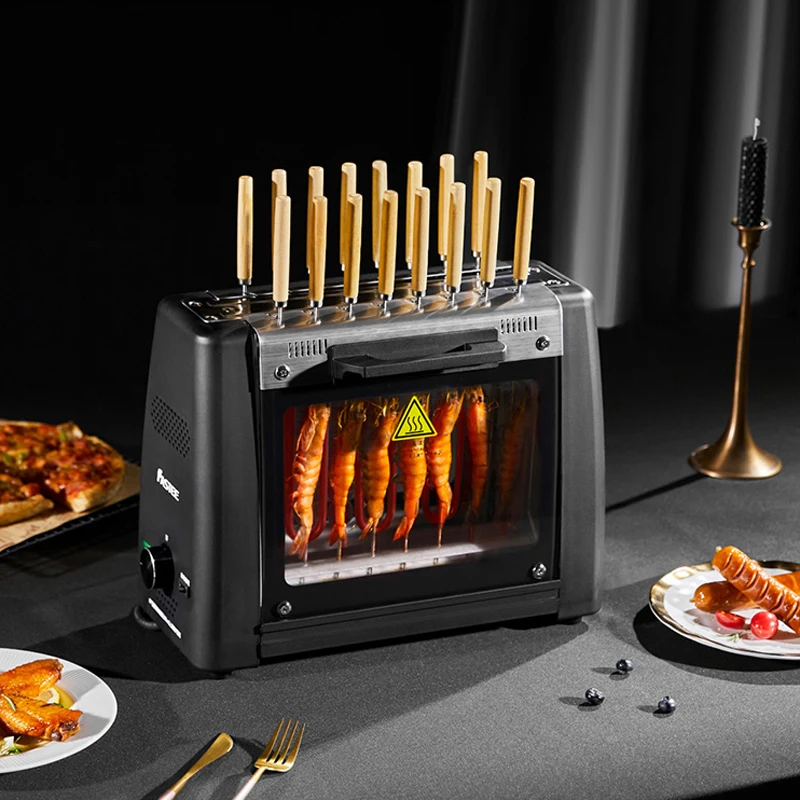 Smokeless rotary electric oven automatic household small skewers machine