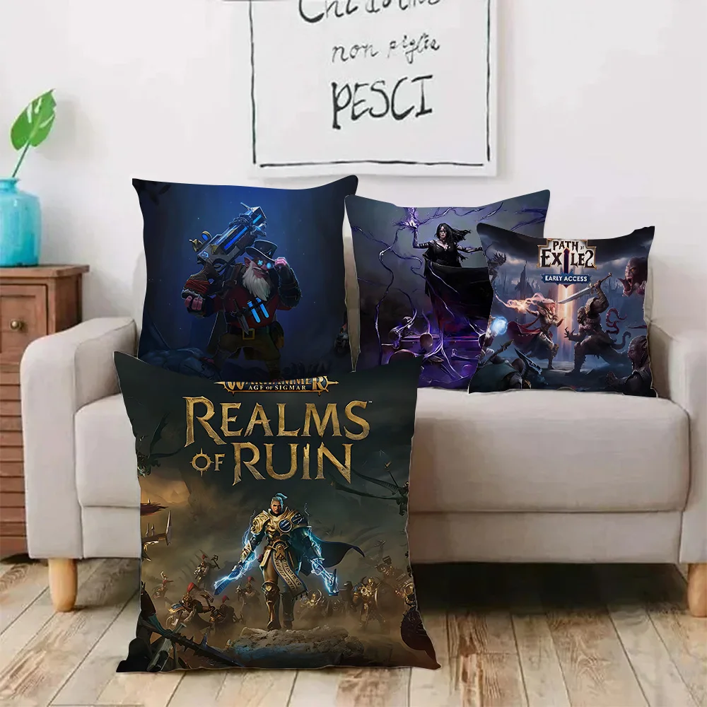 Pillow Covers Cartoon Game P-PathS of E-Exile 2 Sofa Decorative Home Double-sided Printing Short Plush Cute Cushion Cover