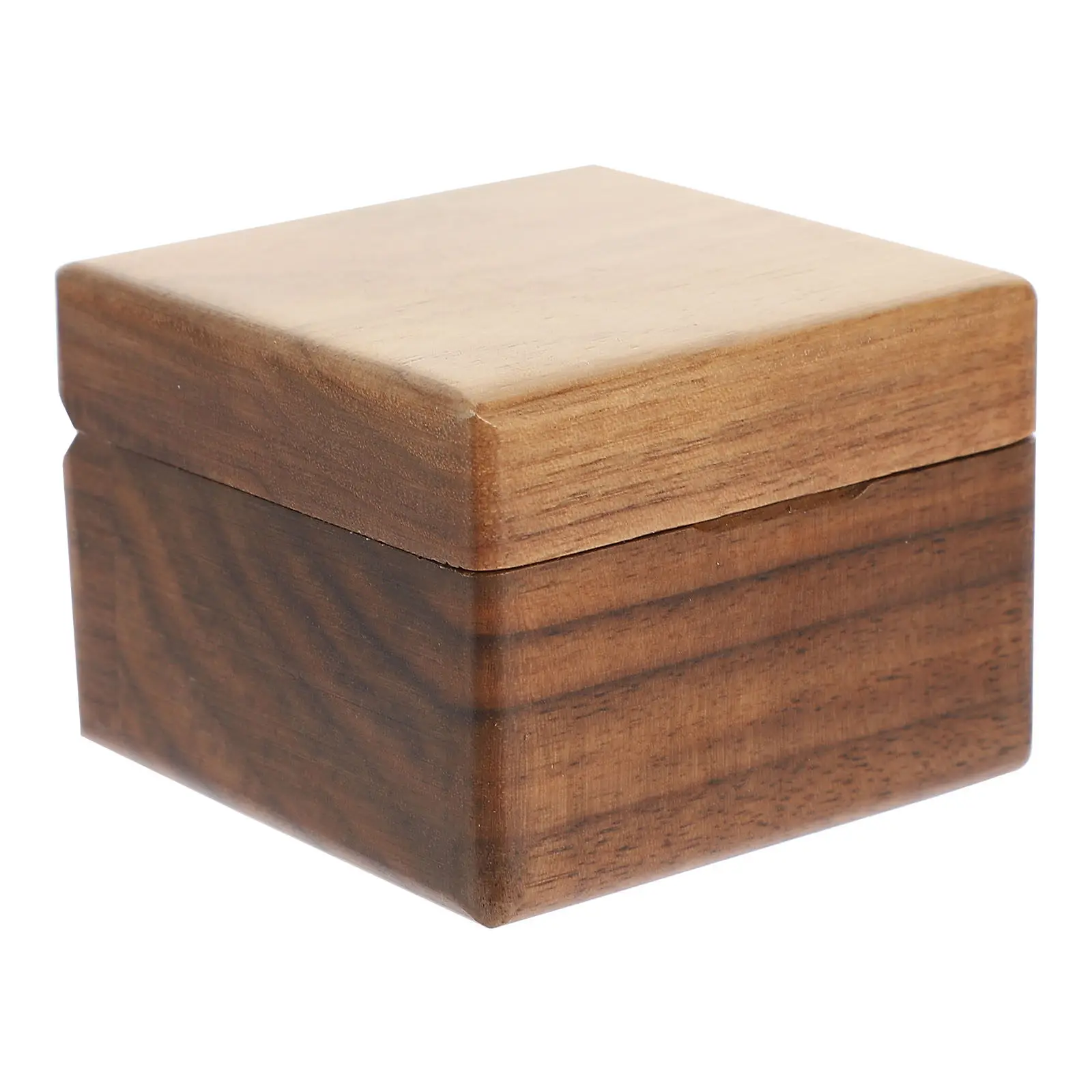 

Romantic Ring Case Wooden Jewelry Holder with Flip-Top Lid for Engagement Proposal Small Portable Ring Container Ideal for Gift