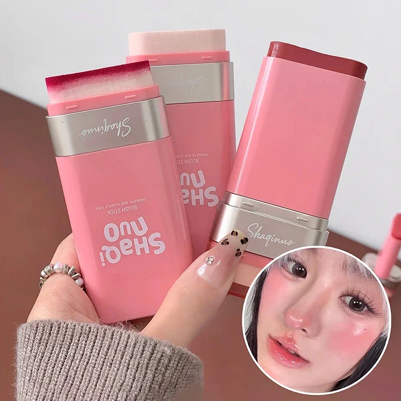 Água luz blush vara maquiagem 2 em 1 fosco rosto blush creme natural rouge leve duradouro rosa laranja iluminar bochecha matiz