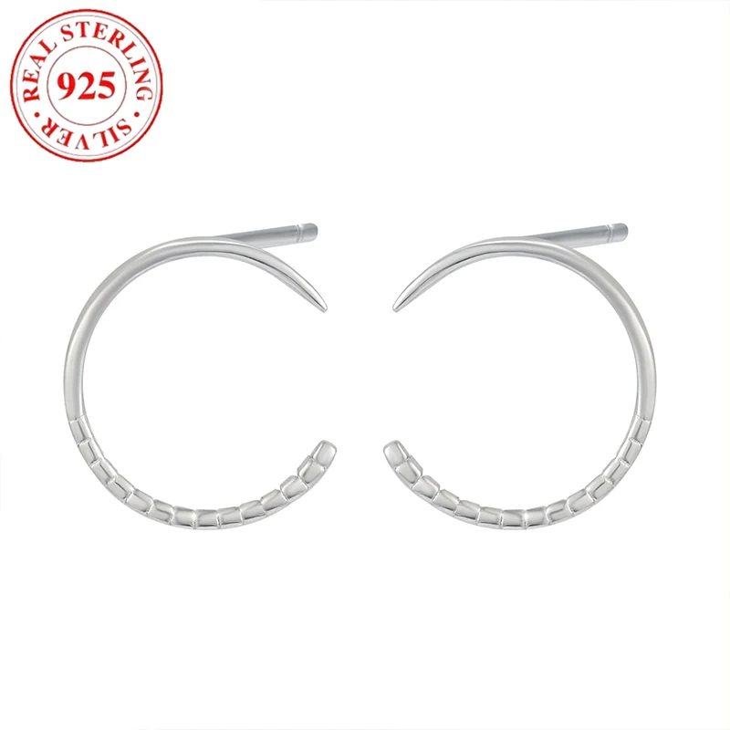 

S925 Sterling Silver C Word Vegetable Hoop Earrings for Women Hypoallergenic Suitable for Women's Holiday Gifts