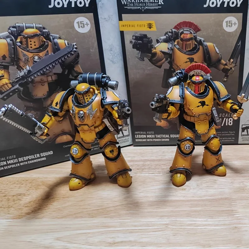 JOYTOY Imperial Fists Legioen MKIII Breacher Squad 1/18 Action Figure Warhammer 40K Anime Beeldje 12 cm Collectie Model speelgoed Gift