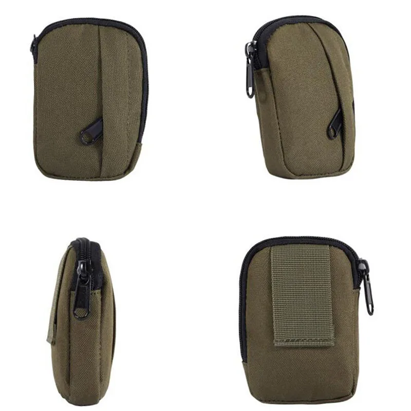 EDC-Mini porta llaves para hombre, monedero, bolsillo pequeño, llavero con cremallera, paquete de puerta, bolsa de camuflaje del ejército militar