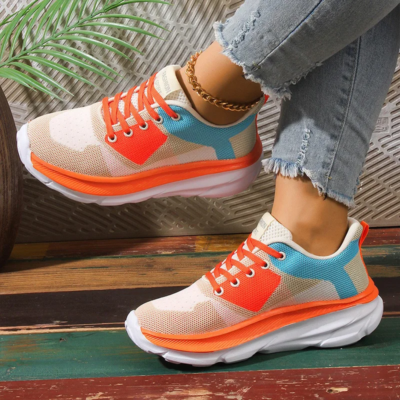 Flats Platform Sport Hardlopen Vrouwen Sneakers Herfst Casual Mesh Tennis Vrouwen Schoenen Lopen Veters Grote Maat 43 Chaussure Femme