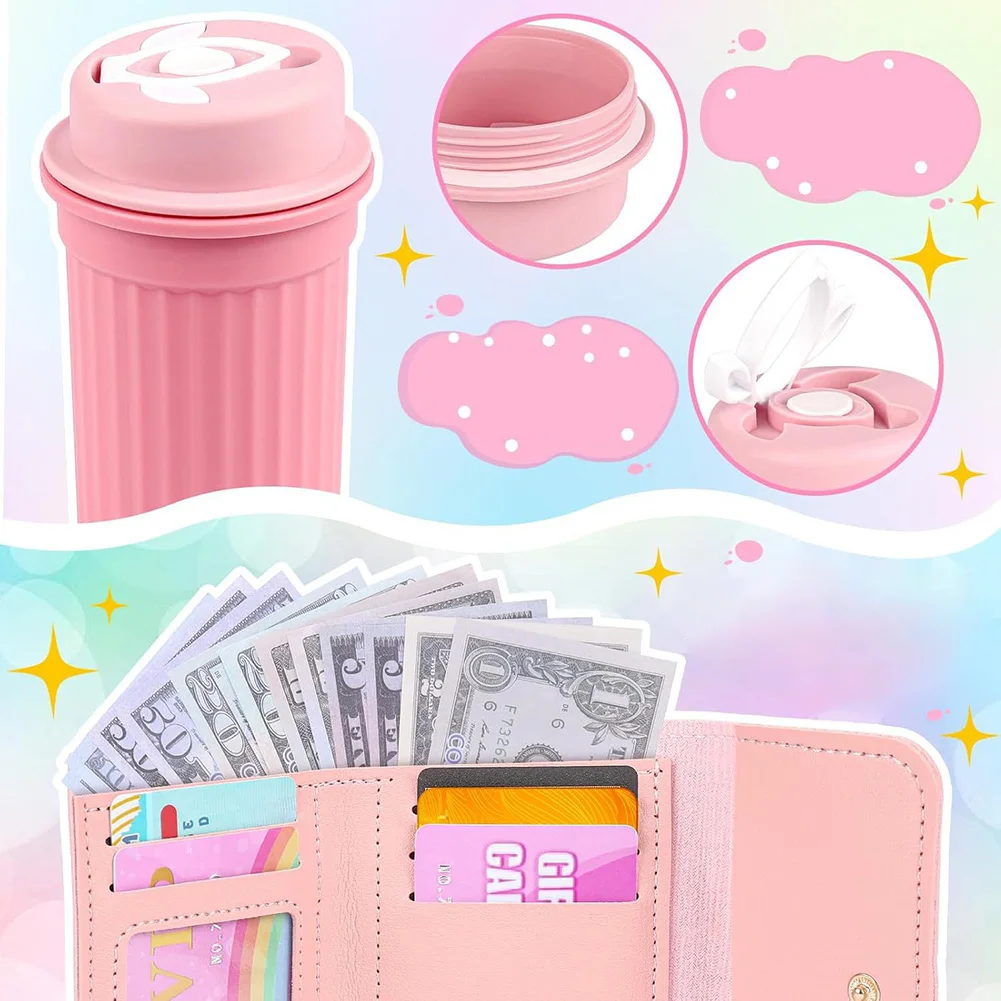 Little Girls Play Purse Kids Pretend Play Purse Cell Phone/Makeup/Keys Princess Makeup Purse for Christmas Birthday Gift