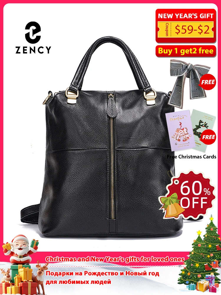 

Zency Vintage Genuine Leather Backpack for Women Anti-Theft Large Capacity School Travel Satchel Crossbody Shoulder Top Handle