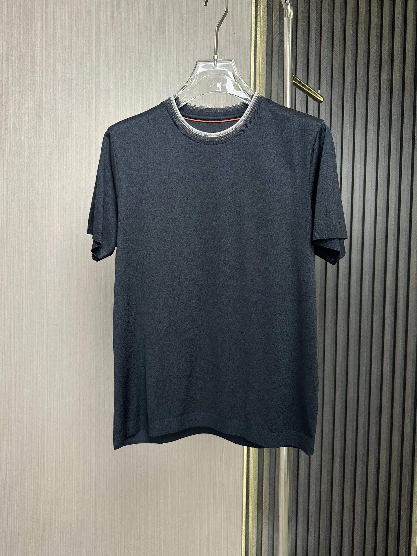 DIKUSpring and summer new round neck short sleeved T-shirt, long staple cotton, environmentally friendly material, dyed yarn M-3