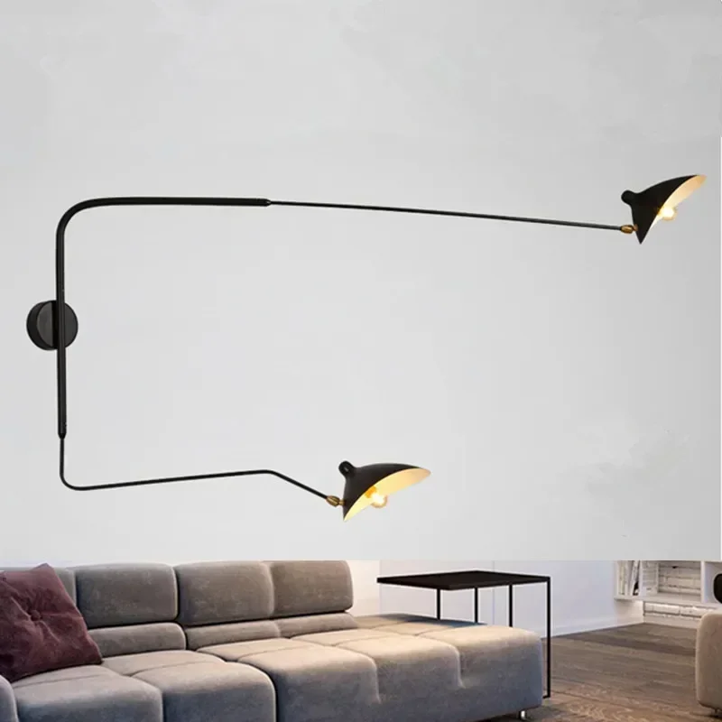 

Nordic Modern Minimalist Wall Light Living Room Study Bedroom Bedside Reading Led Lamp Long Arm Adjustable Lighting Decoration