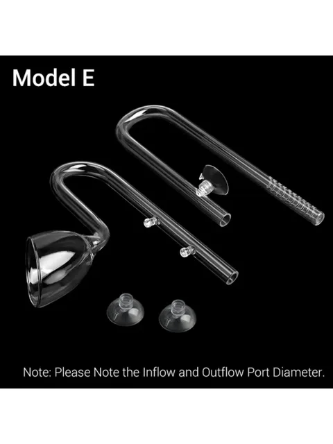 Glass Lily Pipe Skimmer Inflow Outflow 13mm 17mm Aquarium