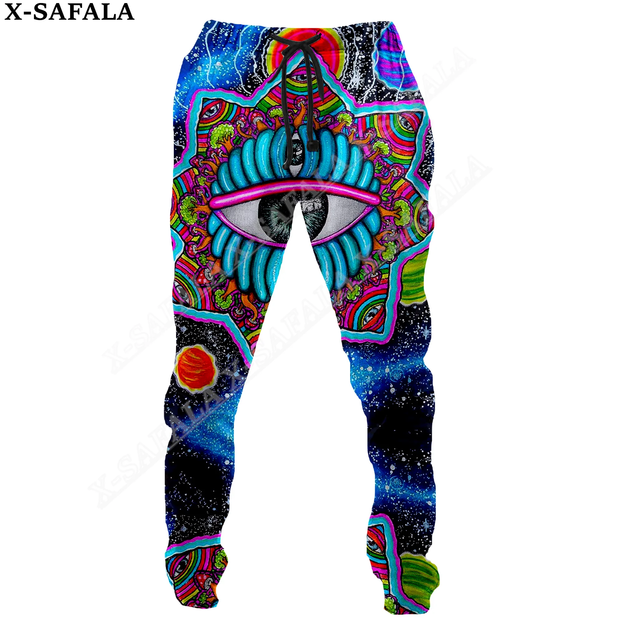 Trippy Psychedelic Eyes 3D Print Trousers Men Women Sweatpants Drawstring Long Joggers Streetwear Spring Autumn Sports Pants-3