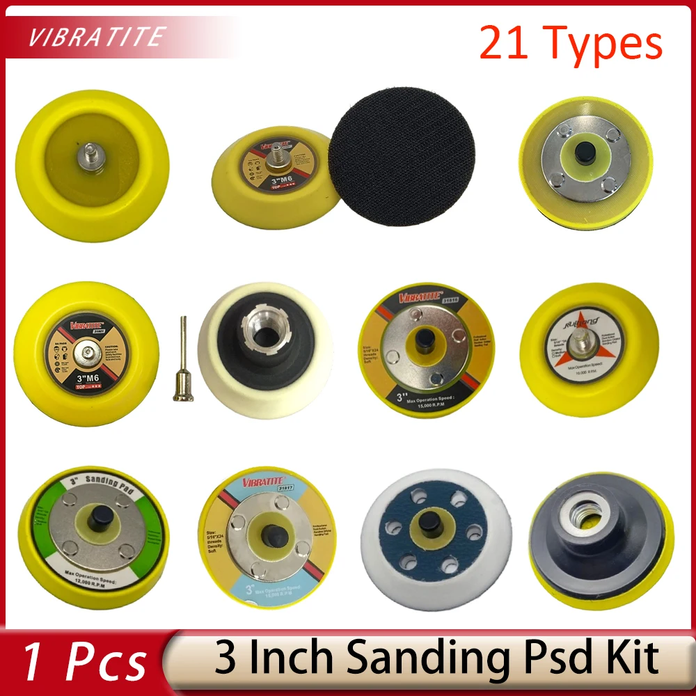 22Type 3 Inch Sanding Pad Set Adhesive Tray Various Specifications Hook &Loop For Wood Wall Metal