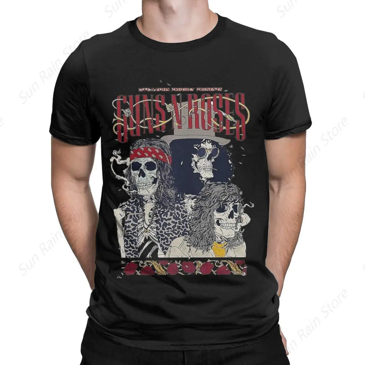 Camisetas de Guns N Roses para hombre, camisa Vintage de 100% algodón de manga corta, ropa de cuello redondo, Idea de regalo