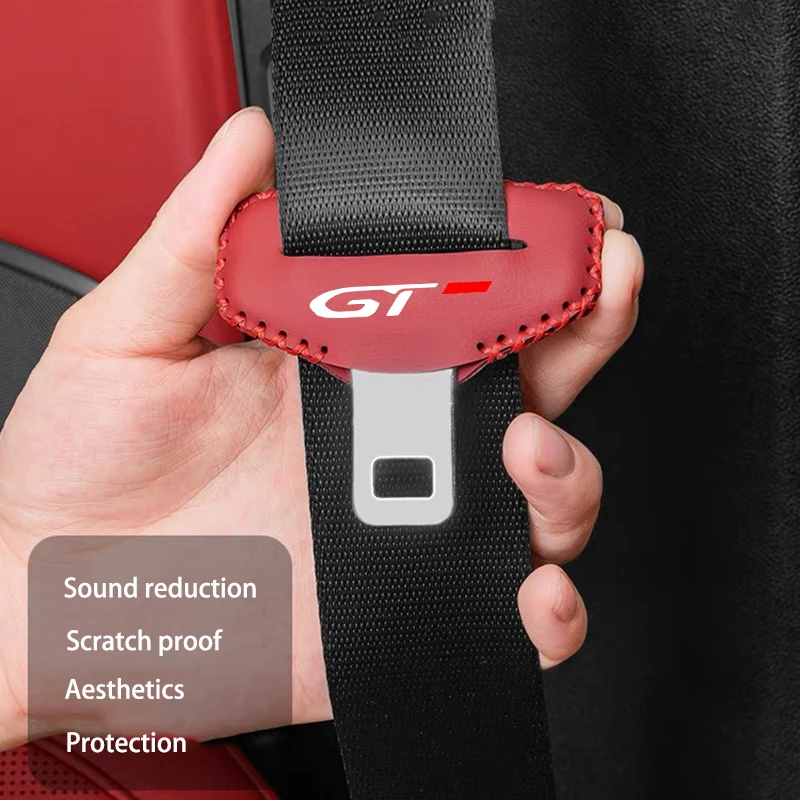 2pcs Car Safety Seatbelt Buckle Anti-scratch Belt Buckle Protective Cover For Peugeot GT GTI GTLINE 3008 5008 4008 3008 308 208