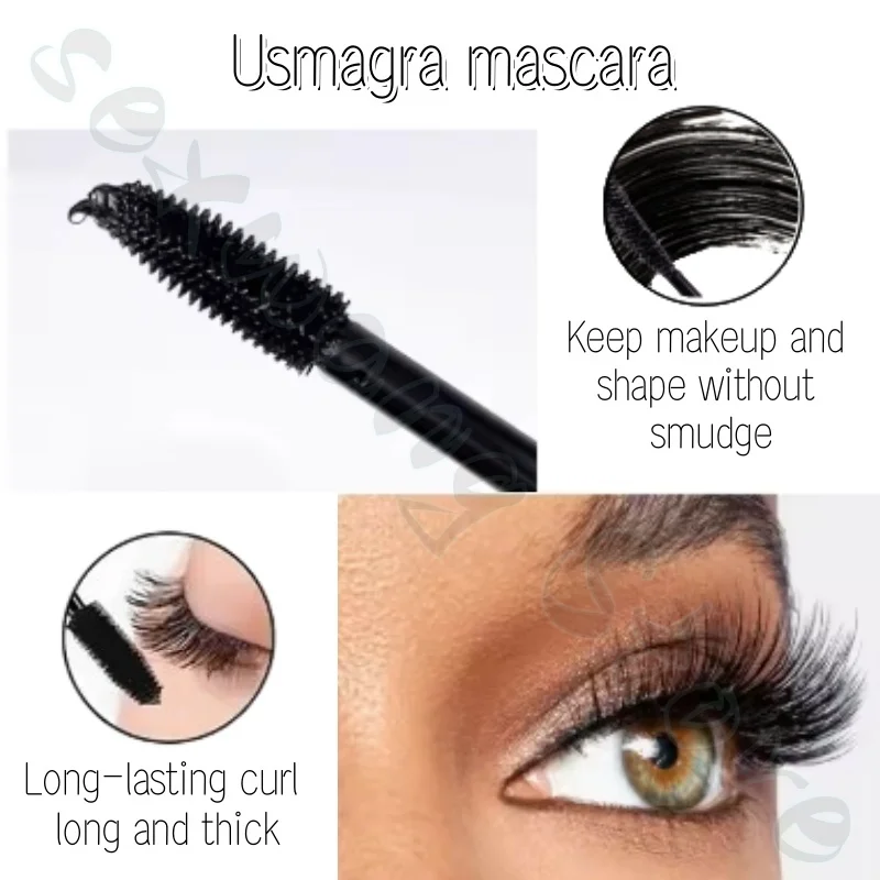 Usma Grass Badan Wood Mascara Long-lasting Curls, Thick and Firm Color-Standard Waterproof Not Easy to Smudge Slim Long Mascara