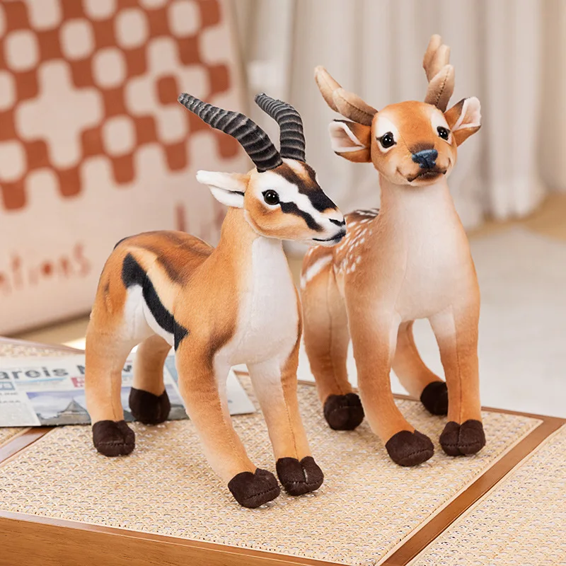 Cute Simulation Deer Plush Toy Lifelike Sika Deer Antelope Doll Realistic Stuffed Soft Animals Toys for Children Gift Home Decor