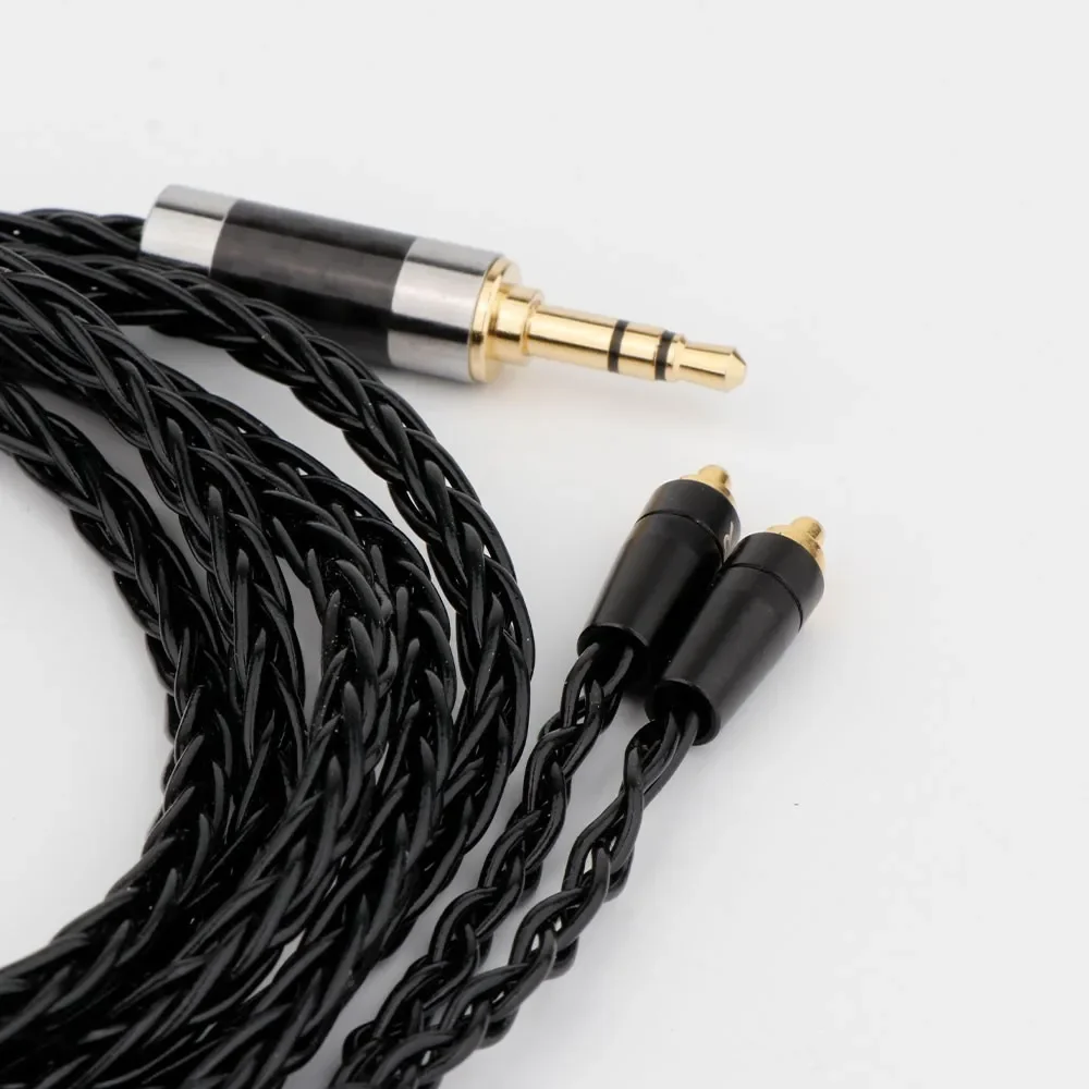 Preffair 1 STÜCK 3,5 mm 2,5 mm 4,4 mm XLR 8-adriges versilbertes schwarzes Kopfhörerkabel für Sennheiser IE300 IE900