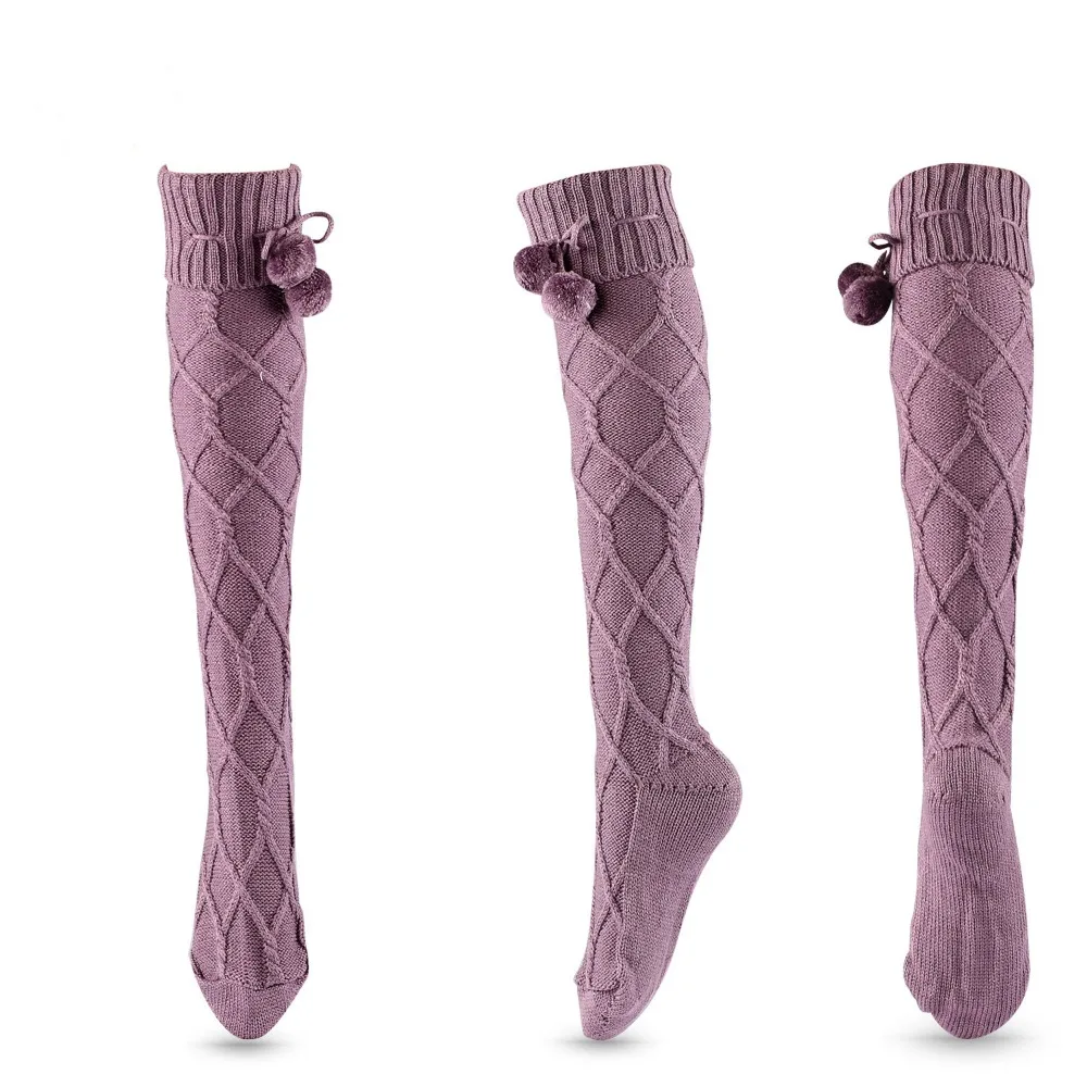 

1 Pair 60cm Long Long Socks Knitted High Over The Knee Leg Warmer Warm Solid Color Over The Knee Socks Winter for Women
