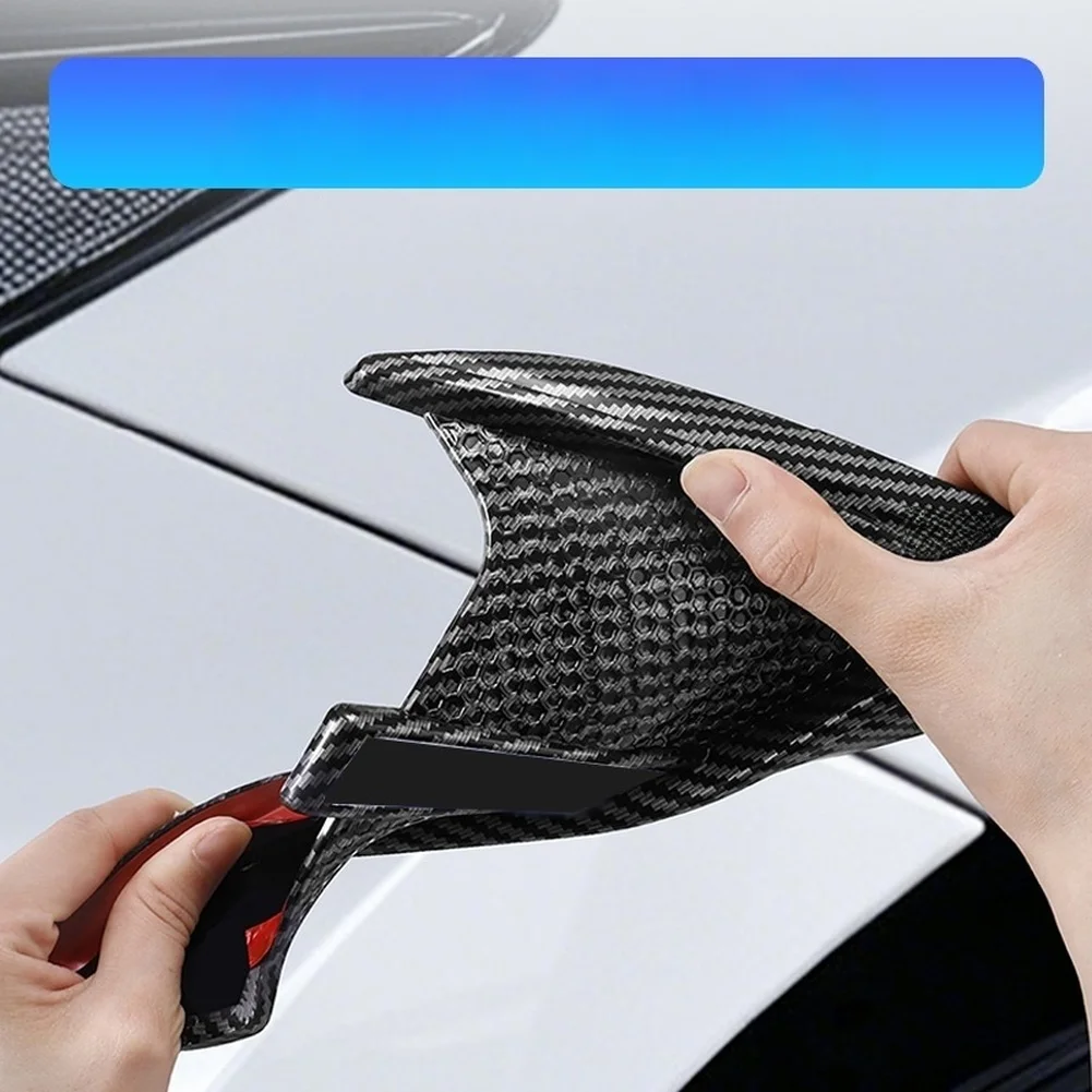Texture For-TPU Shark Gill Vent Cap Sticker For Fender Hood Air-Flow Intake Trim Side Wing Decoration Accessories Carbon Fiber
