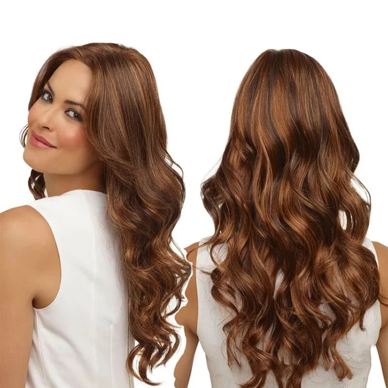 

New African fashion wig for women, middle-parted long curly, European and American style