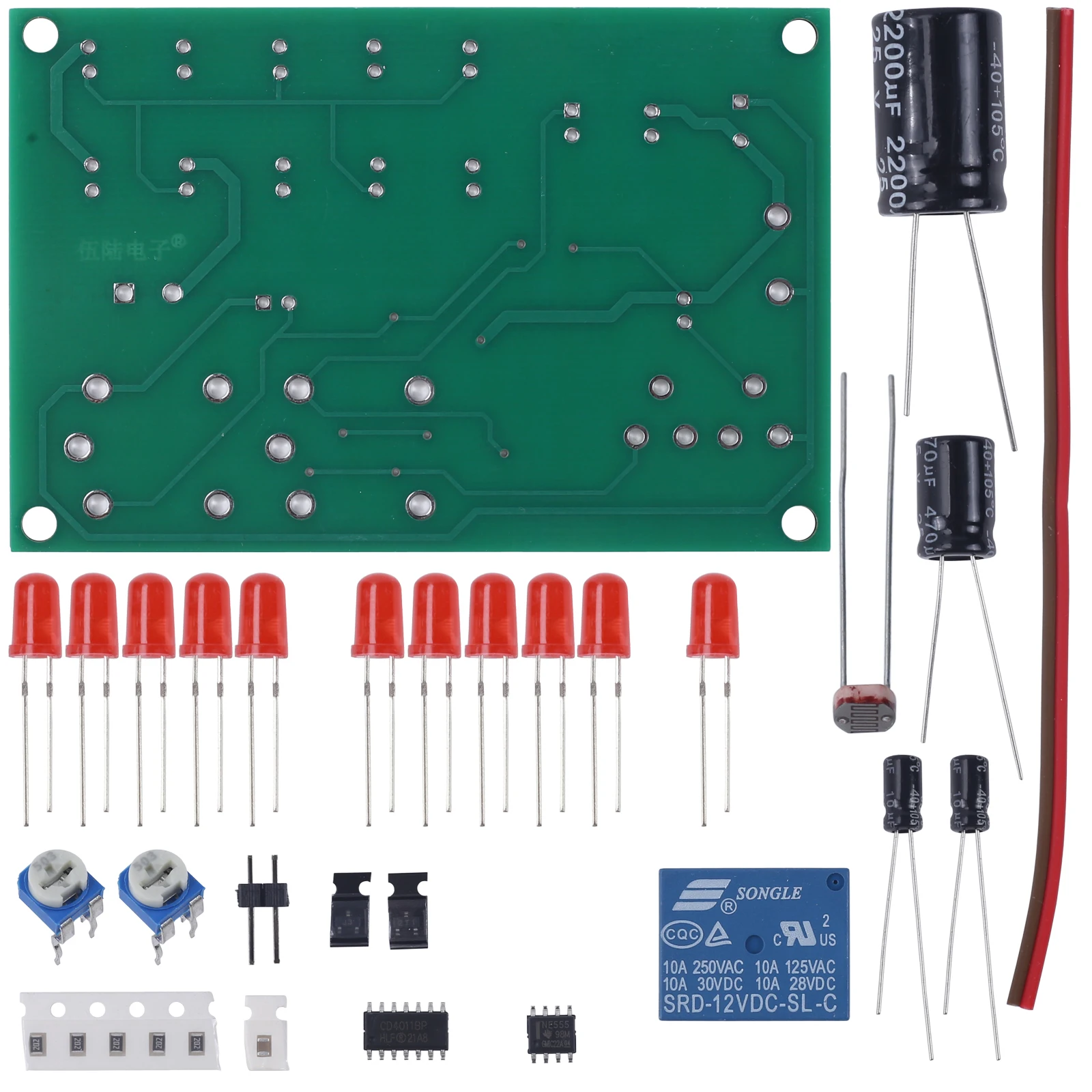 DIY Electronic Kit LED Lamp Automatic Energy-Saving Control System Analog Circuit Street Lamps Soldering Project Practice