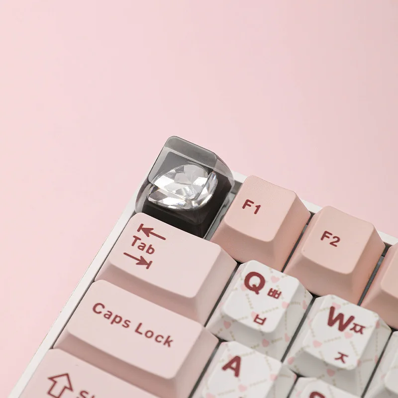 

Resin Epoxy Transparent Heart of Africa Keycap Cross Shaft Mechanical Keyboard Keycap Diamond Cap