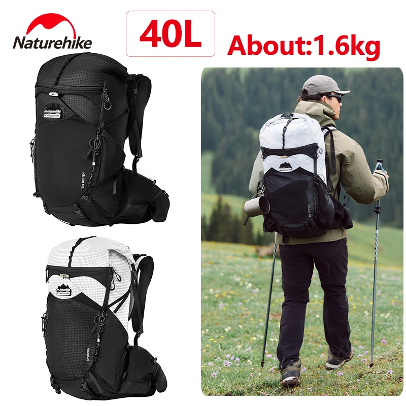 Naturehike Backpack 40L Outdoor Wear-resistant Adjustable Hiking Mountaineering Sports Shoulder Bag Rain Cover Thickened Belt