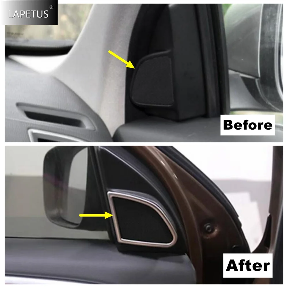 Silver Style For VOLVO XC60 2012 - 2017 2Pcs Car Door Audio Speaker Trim Cover Decoration Stainless Steel Accessories Interior