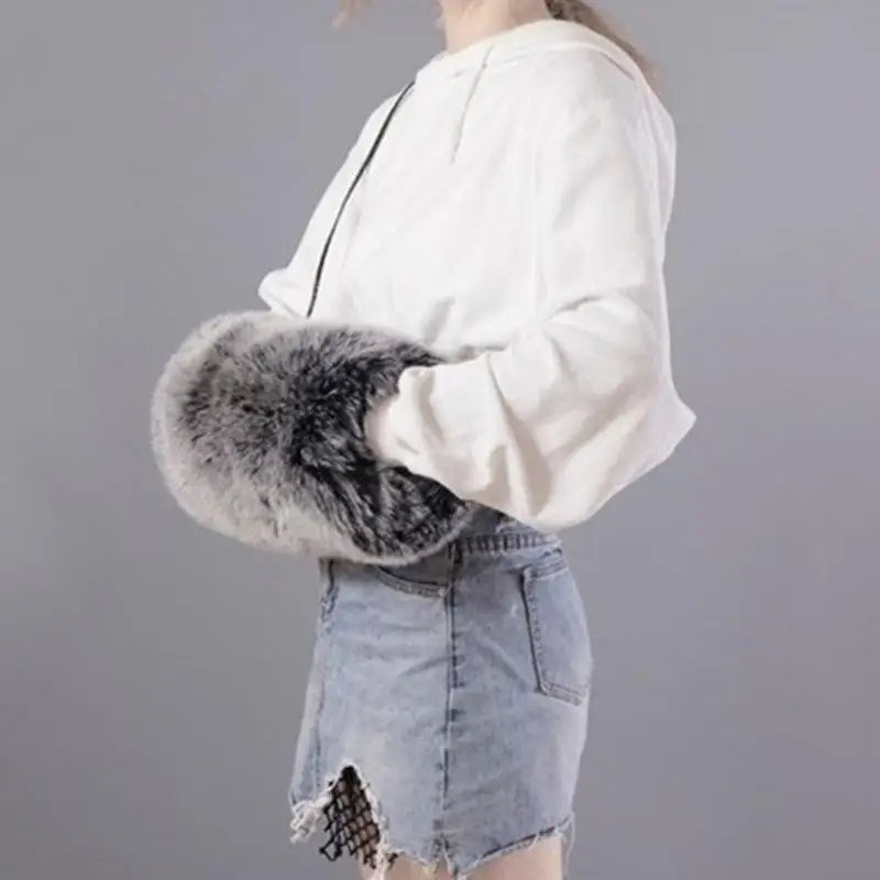 652F فراء صناعي خفيف الوزن وسميك دافئ لليد للشتاء والتنزه في الهواء الطلق لتدفئة اليد