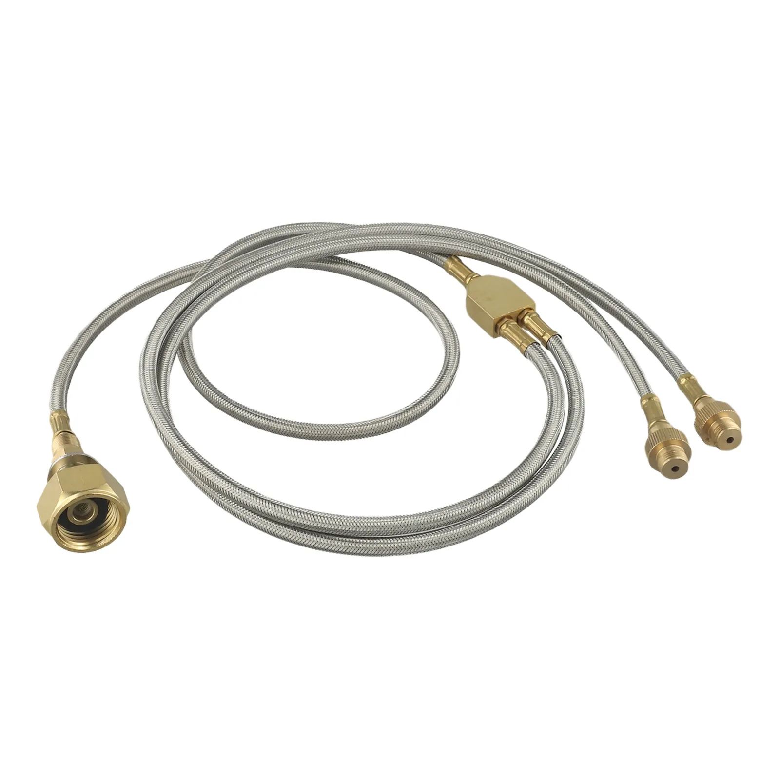 Campsite Gas Hose with Dual Connection Points for Stove and Tank Integration Using Solid Brass for Consistent Performance