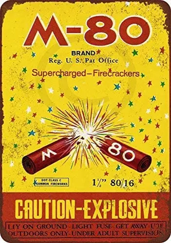 Firecrackers Package Retro tin sign nostalgic ornament metal poster garage art deco bar cafe shop